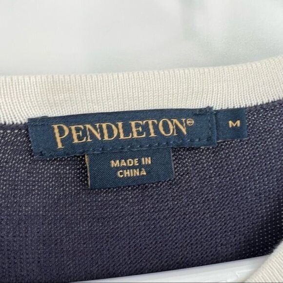 Pendleton blue cream colorblock cardigan M - Picture 11 of 12